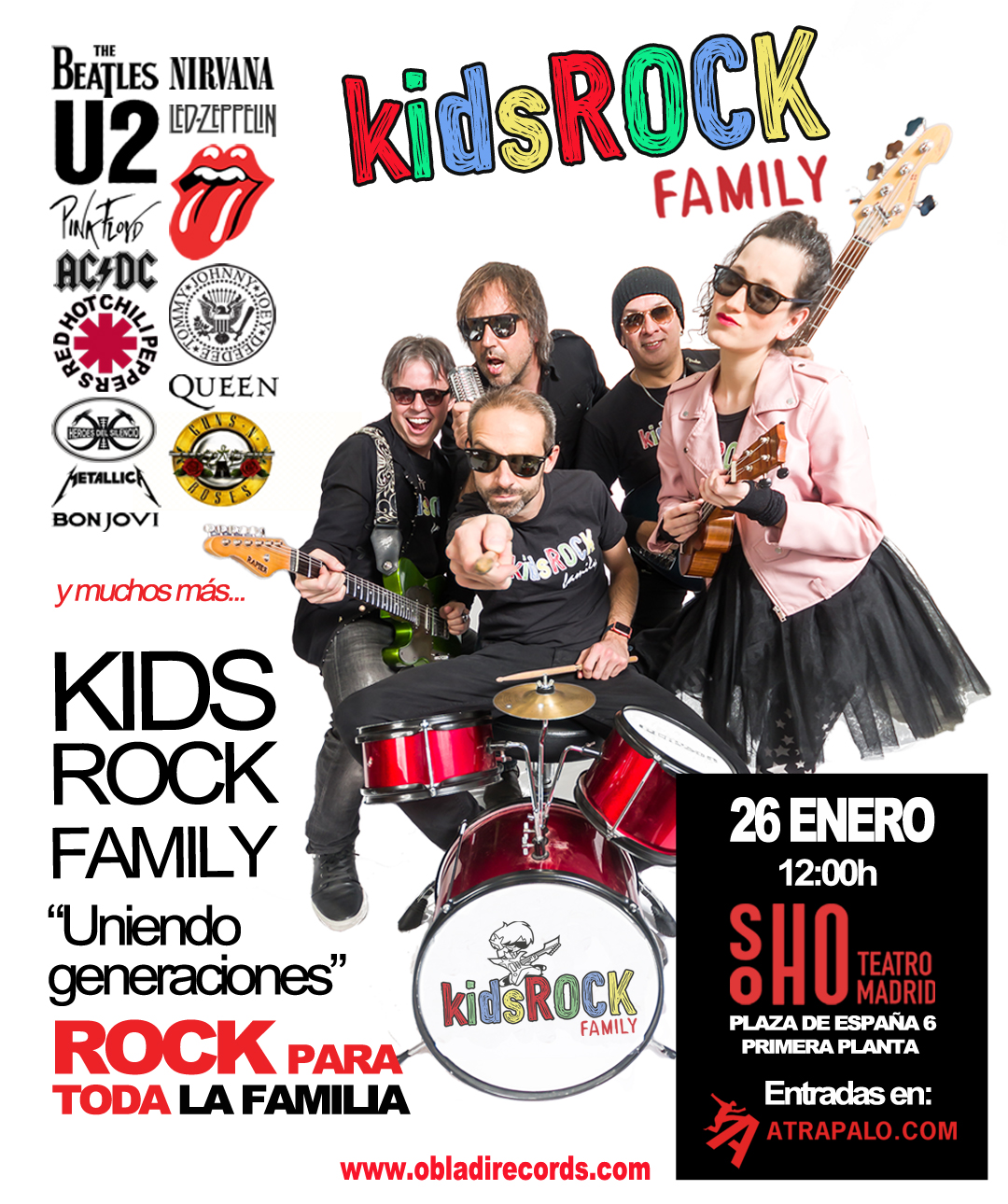 Kids Rock Family 26 de Enero a las 12h en el Teatro Soho Madrid! 