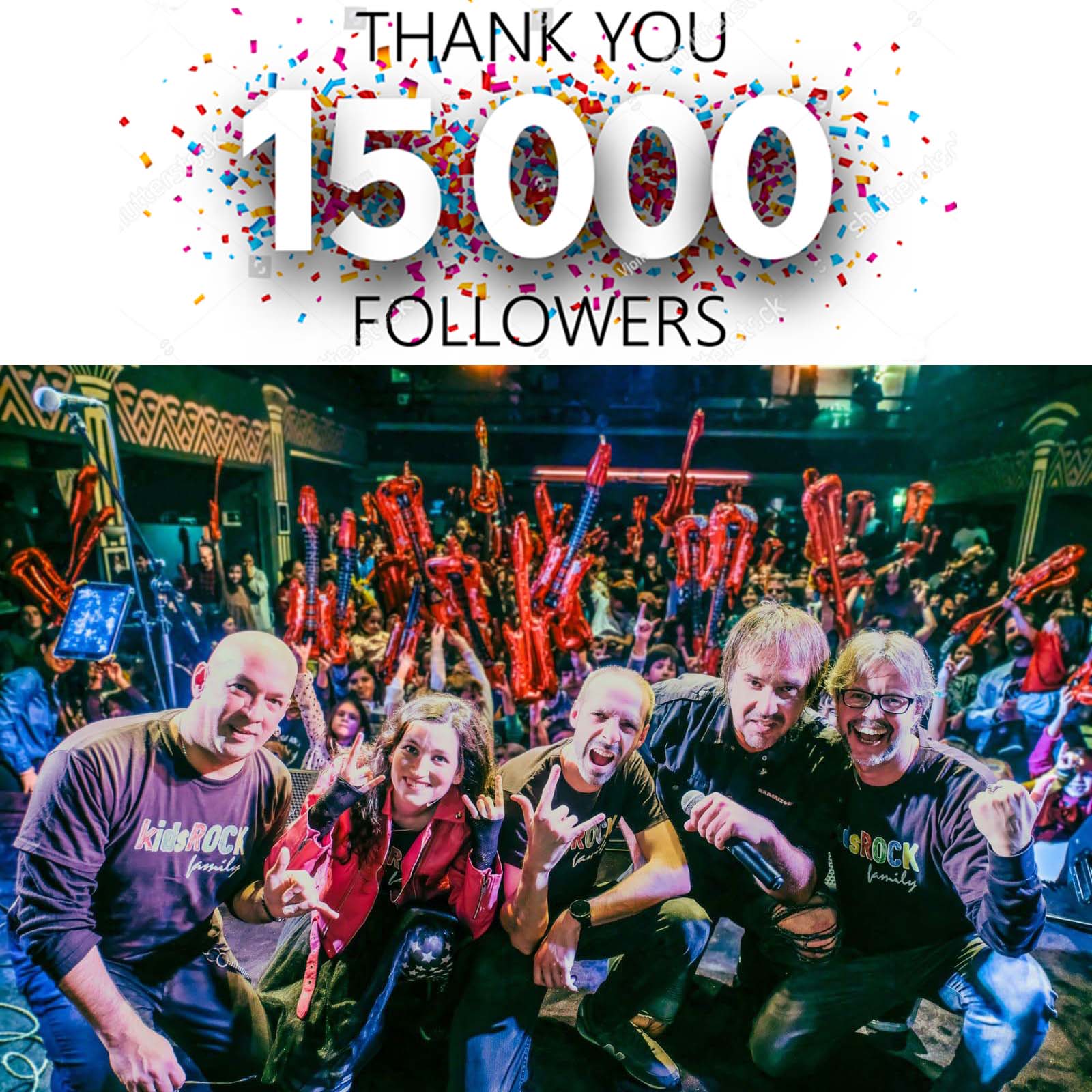 ¡Ya somos 15.000 seguidores en Kids Rock Family! 